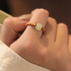 Adjustable Bamboo Jade Ring for Women
