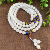 White Golden Jade Beads Bracelet and 108 Mala Necklace