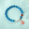Candy Agate Strength Bead Bracelet with Charms