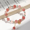 Strawberry Quartz Bracelet with Pearl and Glass Beads