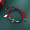 Peace Buckle Red String Braided Bracelet