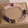 Amethyst and Rose Quartz Beaded Bracelet for Women