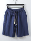 Men's Casual Solid Color Cotton-Feel Shorts With Pockets