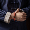 Imperial Sand and Ebony Bead Bracelet with Carved Details
