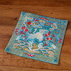 Embroidered Tea Mat, Square Coaster with Dragon Phoenix