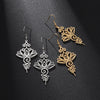 Hollow Lotus Flower Stainless Steel Enlightenment Metal Drop Earrings