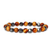 Faceted Stone Bead Bracelet with Hematite, 8mm