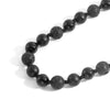 Black Onyx and Lava Rock Mala Necklace with Tassel