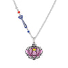 Pink Lotus Flower Necklace Copper Pendant with Chain Options