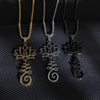 Lotus and Seed Syllable Necklace or Keychain in Stainless Steel