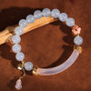 Chalcedony and Pearl Half Bangle Bracelet