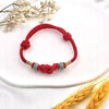 Handmade Jade Knot Bracelet with Red or Black Cord