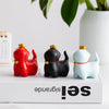 Ceramic Cat Figurine with Ingot, Mini Desk Decoration