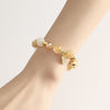 Gold Plated Golden Rutilated Quartz Bell Charm Bracelet