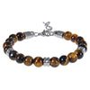 Natural Stone Bead Bracelet with Stainless Steel Accents