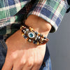 Turquoise Evil Eye Purification Bracelet with Feather