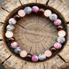 Natural Stone Bead Bracelet, Handmade Round Gemstone Jewelry