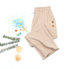 Linen Blend Cropped Pants with Drawstring and Pockets