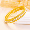 Gold-Plated Pearl Filigree Bangle Bracelet