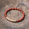 Red Jasper Moss Agate Black Obsidian Peace Couple Bracelet