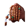 Sandalwood Mala Bracelet with Green Accent Beads