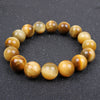 Natural Tiger Eye Bracelet, Polished Stone Beads