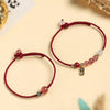 Strawberry Quartz Red String Bracelet with Lucky Cat Charm