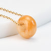 Natural Stone Donut Pendant Necklace, Gold-Tone Chain