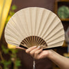 Retro Solid Color Shell Shape Handheld Folding Fan