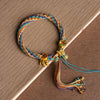 Tibetan Style Handwoven Bracelet with Thangka Pendant and Evil Eye