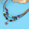 Anchor Pendant Necklace, Braided Cord with Beads