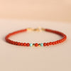 Natural Gemstone Braided Bracelet, Adjustable Gold Tone Chain