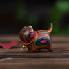 Hand-Carved Rainbow Wood Cat Figurine
