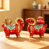 Resin Goat Figurine with Fortune Bag or Treasure Bowl
