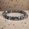 Natural Stone Bead Bracelet with Hematite Charm