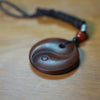 Yin Yang Wood Pendant Necklace, Hand Carved Jujube or Peach Wood