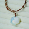 Hexagon Crystal Pendant Necklace Handmade Adjustable Cord