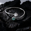 Crystal Open Cuff Bracelet with Geometric Charm