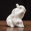 White Ceramic Elephant Statue for Home Desk Decoration