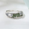 Silver-tone Butterfly Jade Ring, Adjustable Open Band