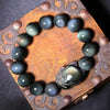 Rainbow Obsidian Fox Bracelet, Black Stone Beads