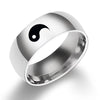 Yin Yang Balance Titanium Steel Couple Ring