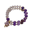 Crystal Charm Bracelet with Clover, Heart or Flower Motif
