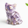 Crystal Chip Resin Cat Figurine Desktop Decoration