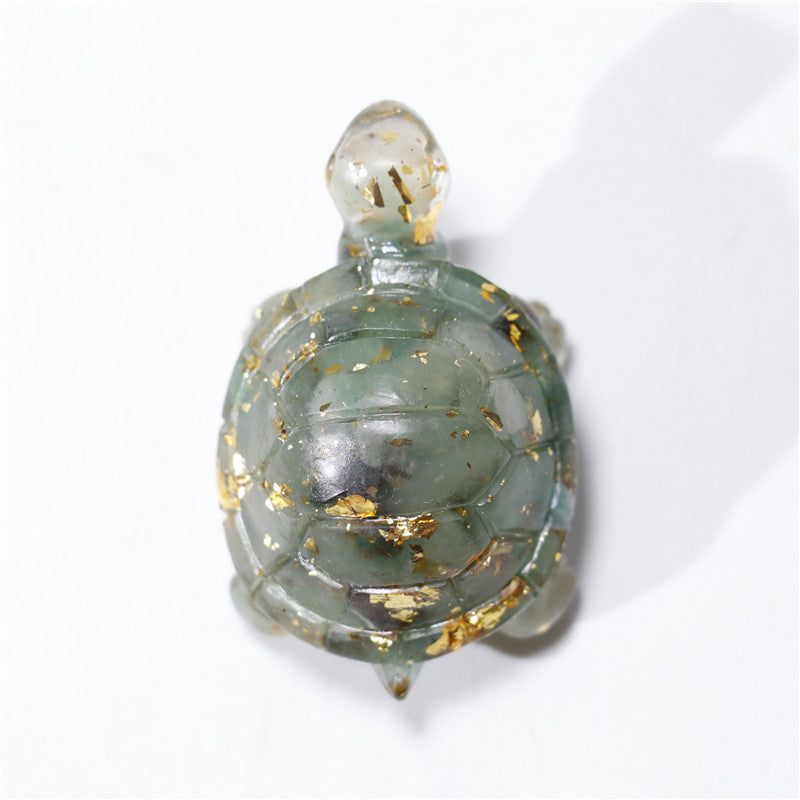 Crystal Gravel Drip Resin Small Turtle Decoration Statue