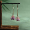 Handmade Velvet Flower Earrings, 925 Silver Hook