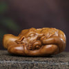 Green Sandalwood Nine Tailed Fox Carving
