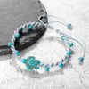 Braided Rope Turtle Bracelet with Beads, Adjustable