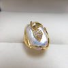 Baroque Pearl Flower Ring Copper Gold Tone Adjustable