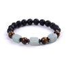 Tiger Eye and Lava Rock Bracelet with Square Natural Stone Beads